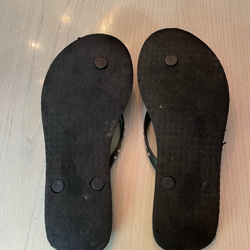 Bebe Rhinestone Flip Flops - Picture 3 of 4